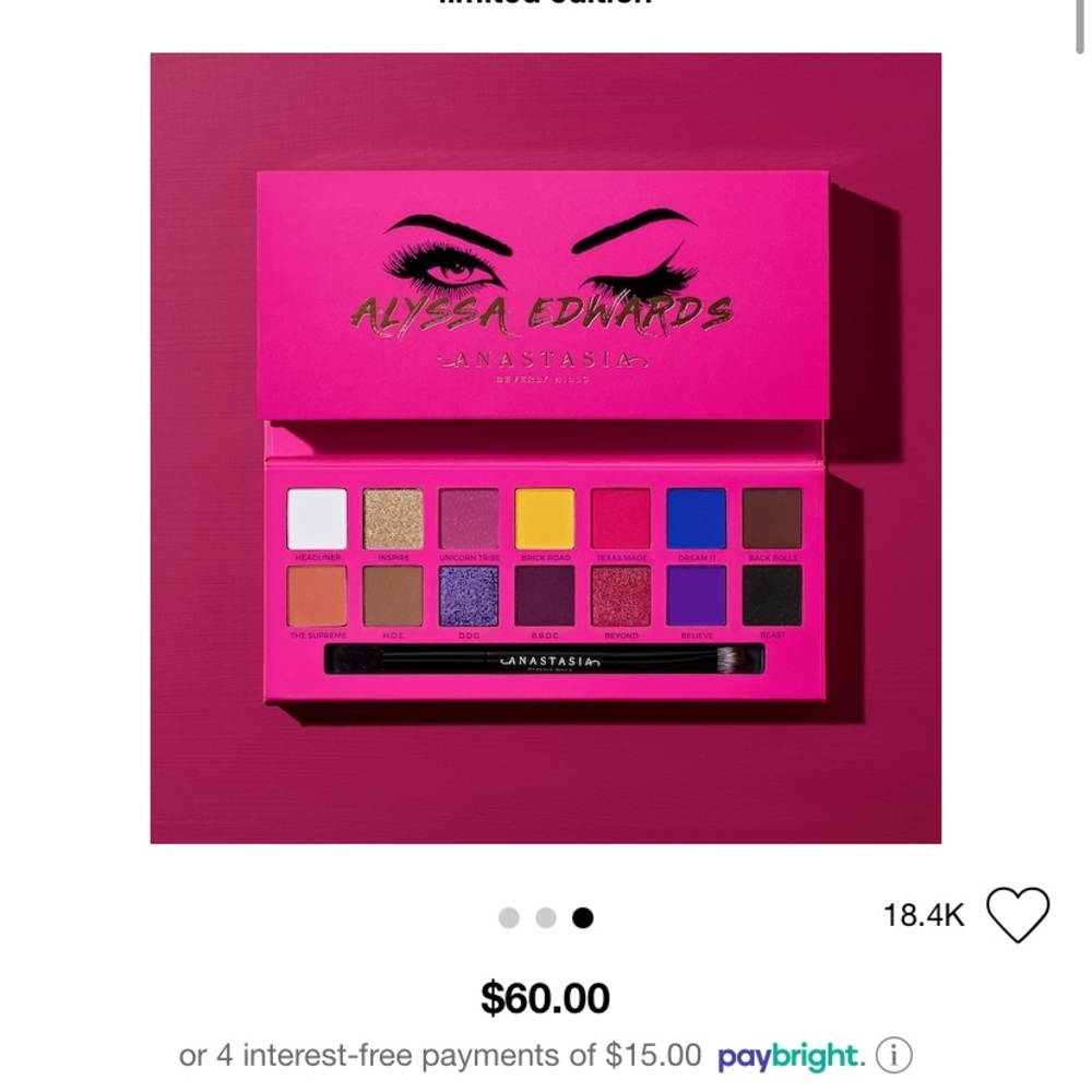 SOLD ABH- Limited Edition Alyssa Edwards BNIB
